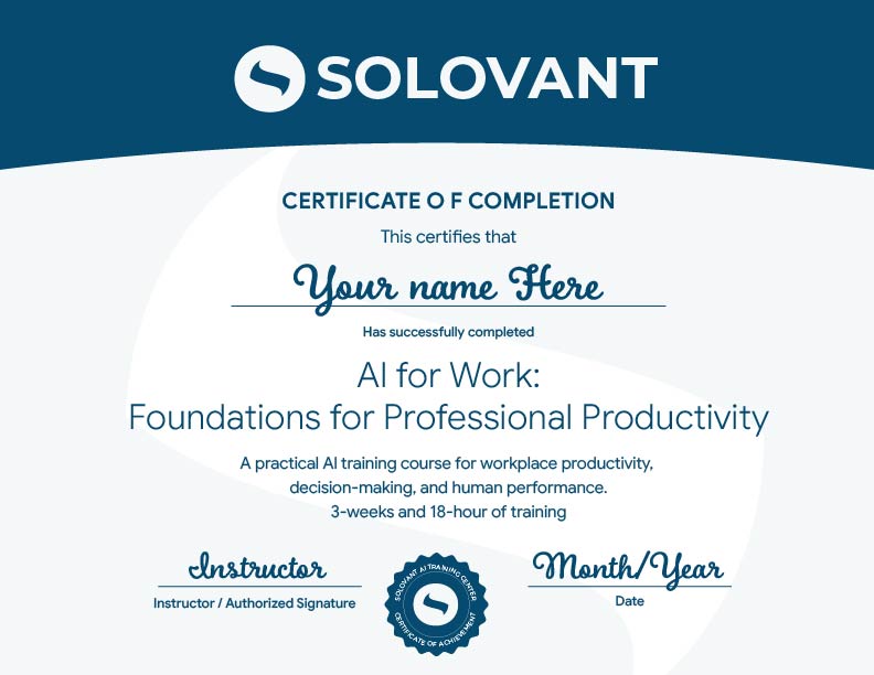 AI for Work certificate